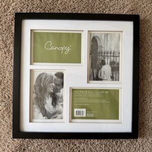 Canopy Multi-Photo Collage Frame 14.2 x 14.2 in Black Holds 4 Photos